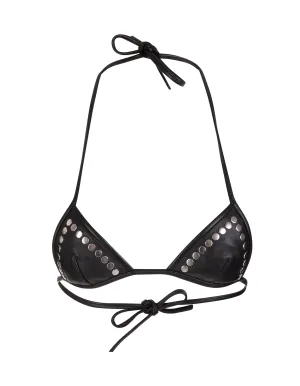 Alessandra Rich Studded-Detail Bikini Top