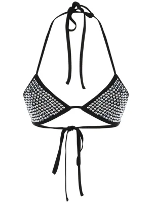 Alexandre Vauthier Embellished Triangle Bikini Top