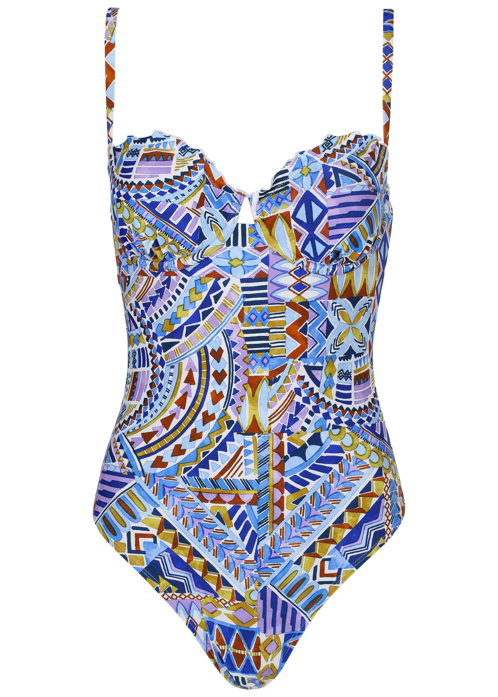 Bermuda Underwire One-Piece - Aztec Patchwork