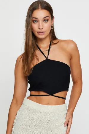Black Halter Top Sleeveless