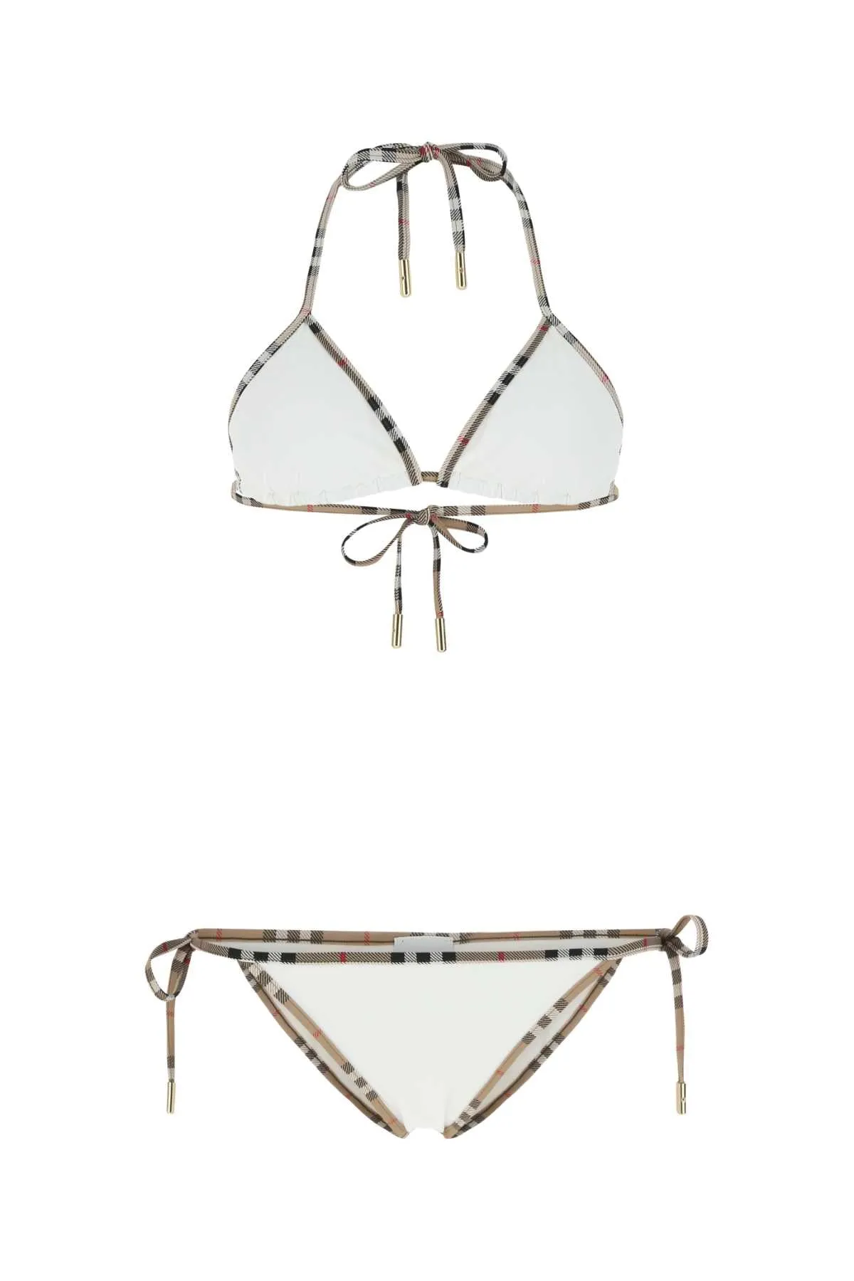 Burberry Vintage Check Trimmed Triangle Two-Piece Bikini Set