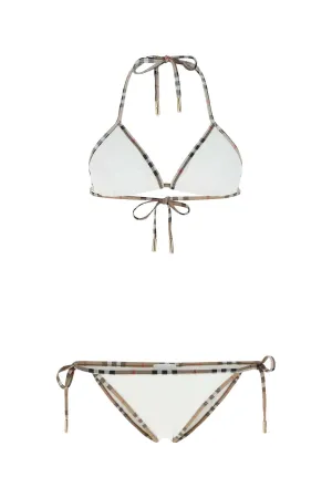 Burberry Vintage Check Trimmed Triangle Two-Piece Bikini Set