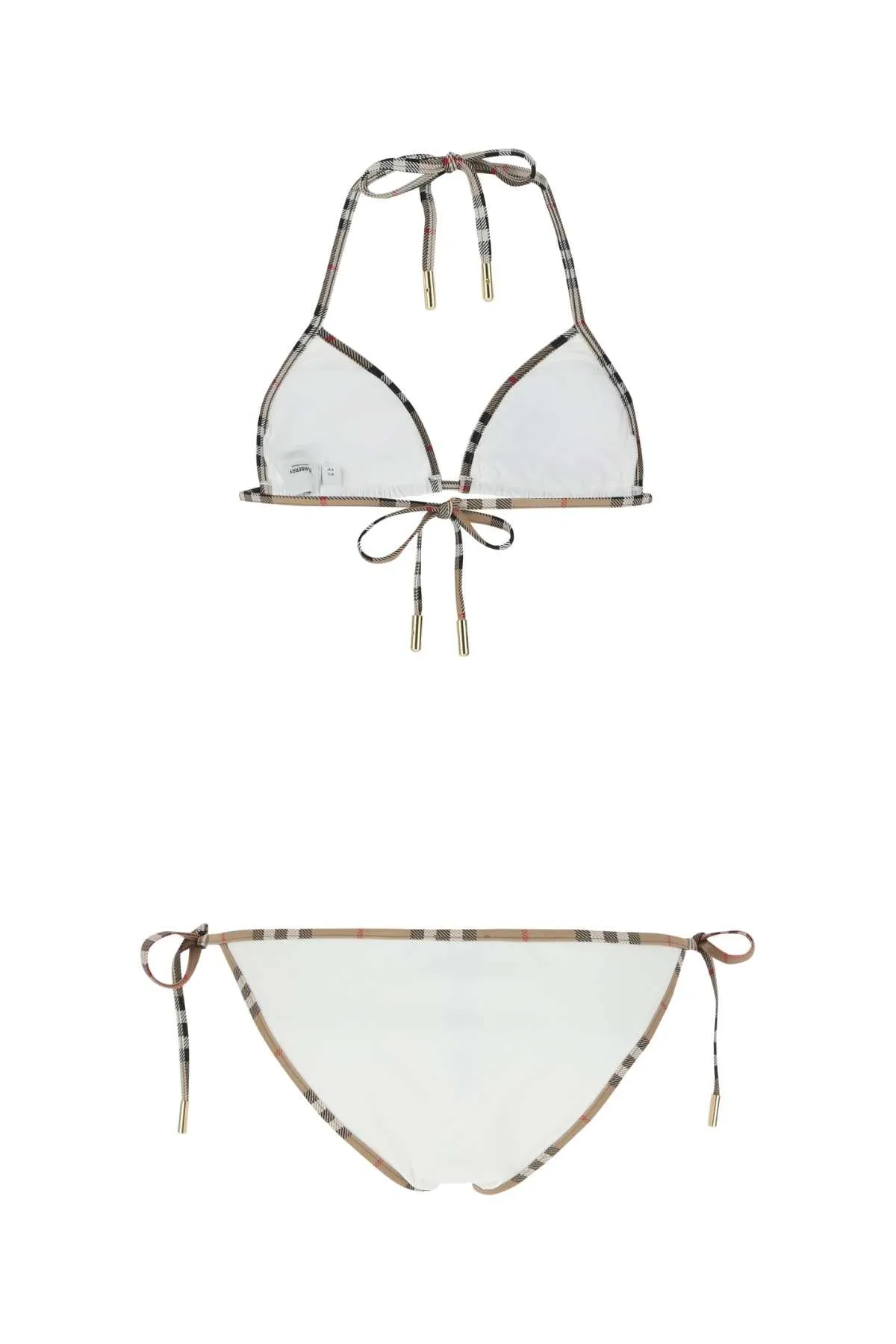 Burberry Vintage Check Trimmed Triangle Two-Piece Bikini Set