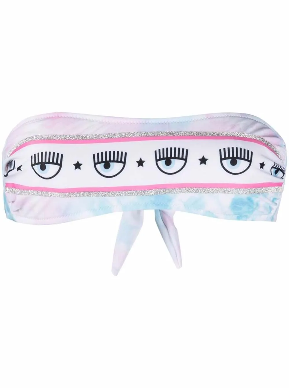 Chiara Ferragni Beach Party Tie-Dyed Bikini Top