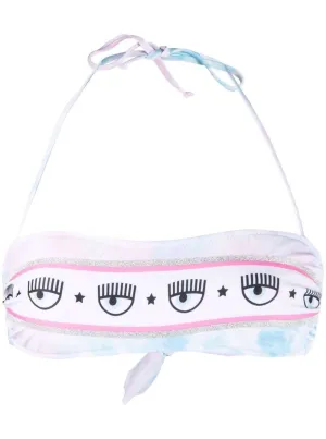 Chiara Ferragni Beach Party Tie-Dyed Bikini Top