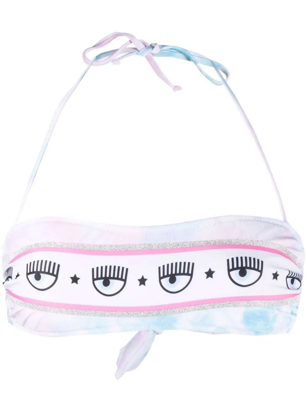 Chiara Ferragni Beach Party Tie-Dyed Bikini Top