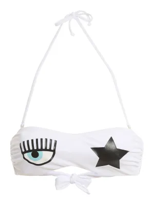 Chiara Ferragni Logo-Printed Tie Fastened Bikini Top