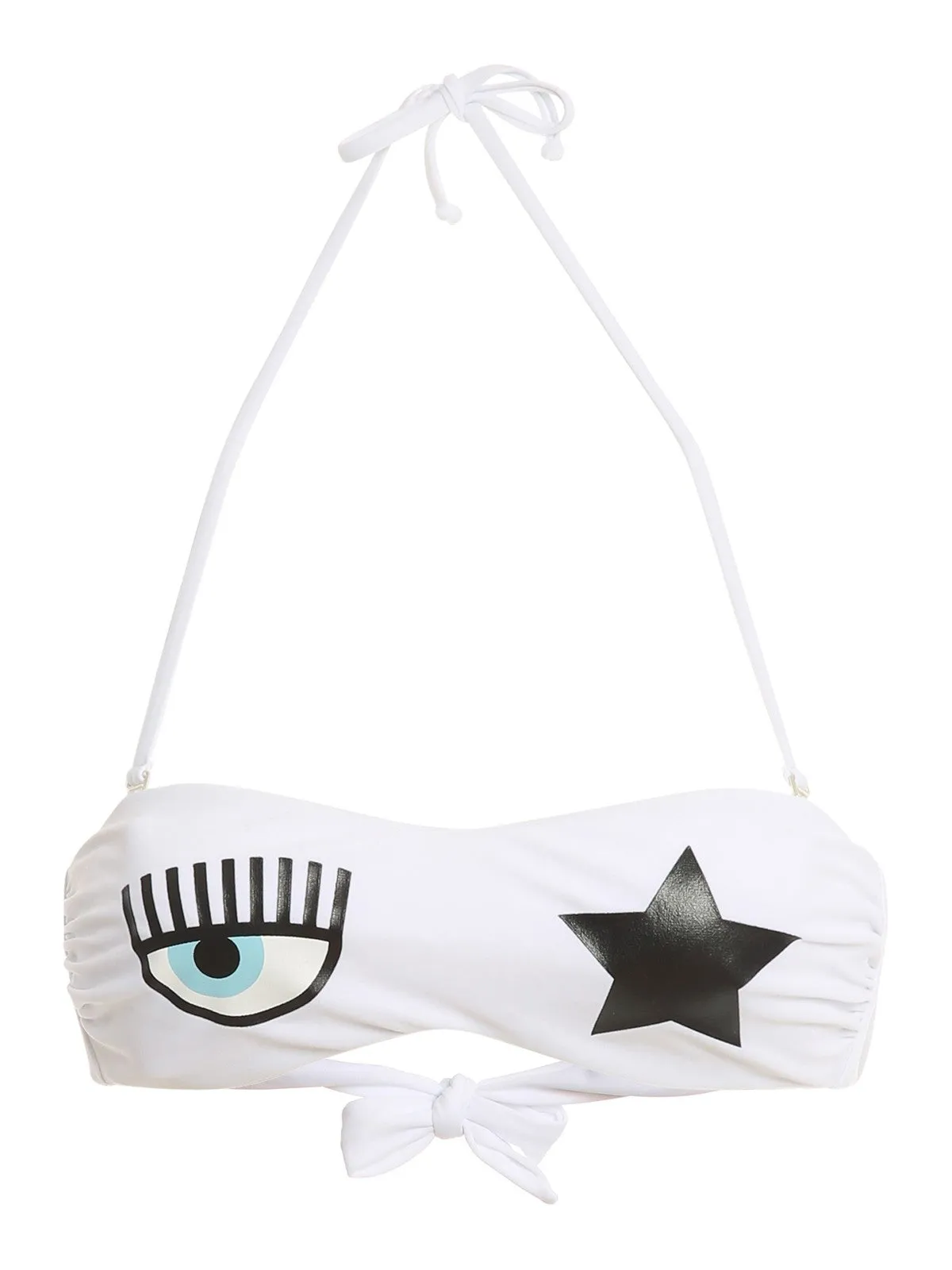 Chiara Ferragni Logo-Printed Tie Fastened Bikini Top