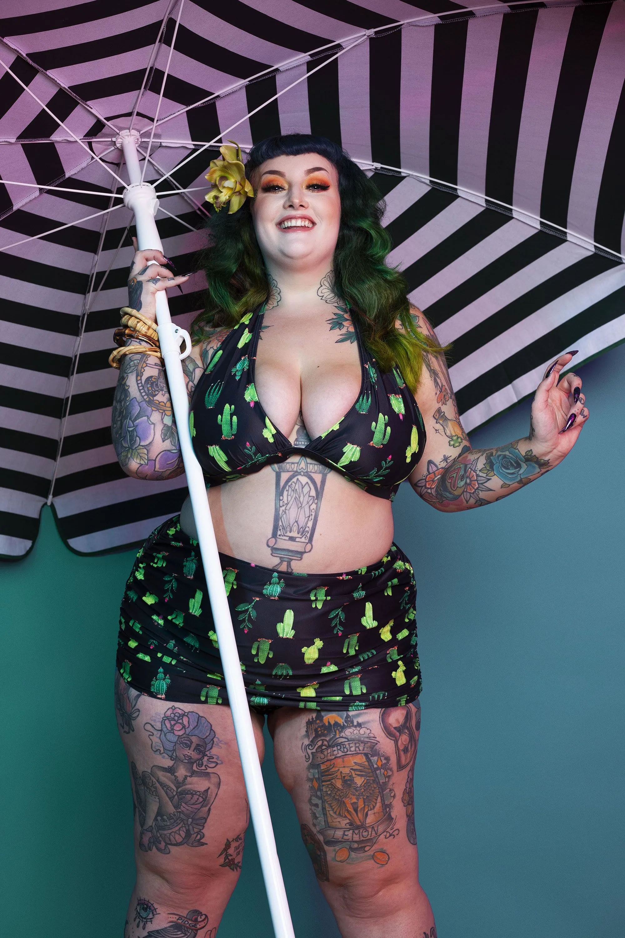 Collectif Cactus Ruched Triangle Bikini Top
