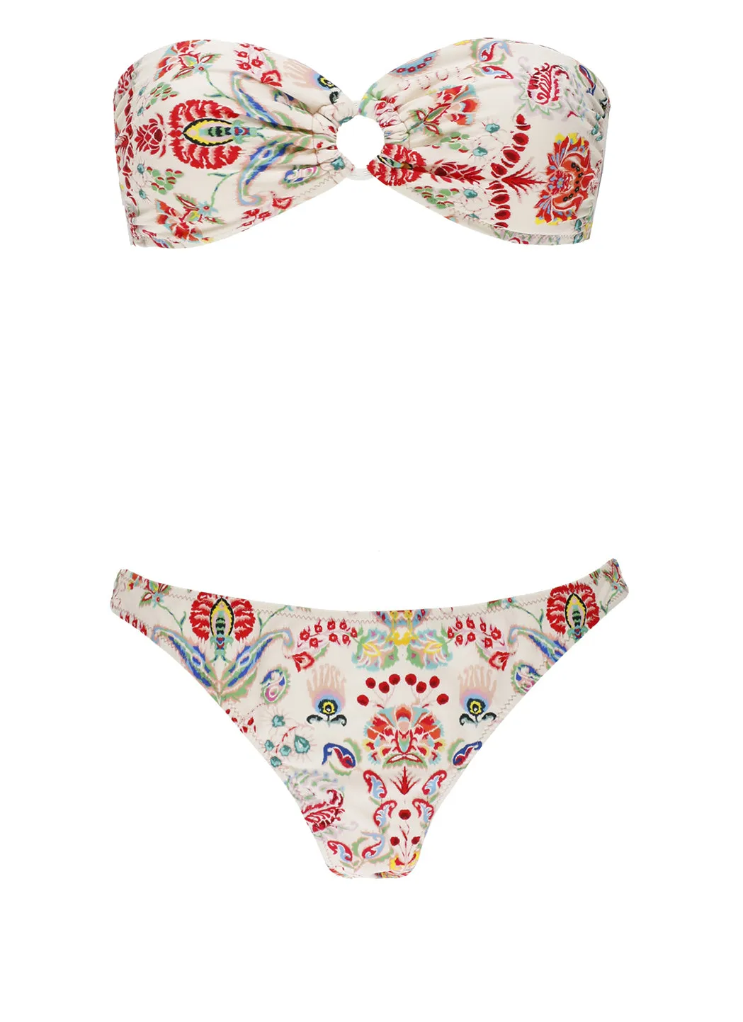 Etro Allover Paisley Print Bandeau Bikini Set