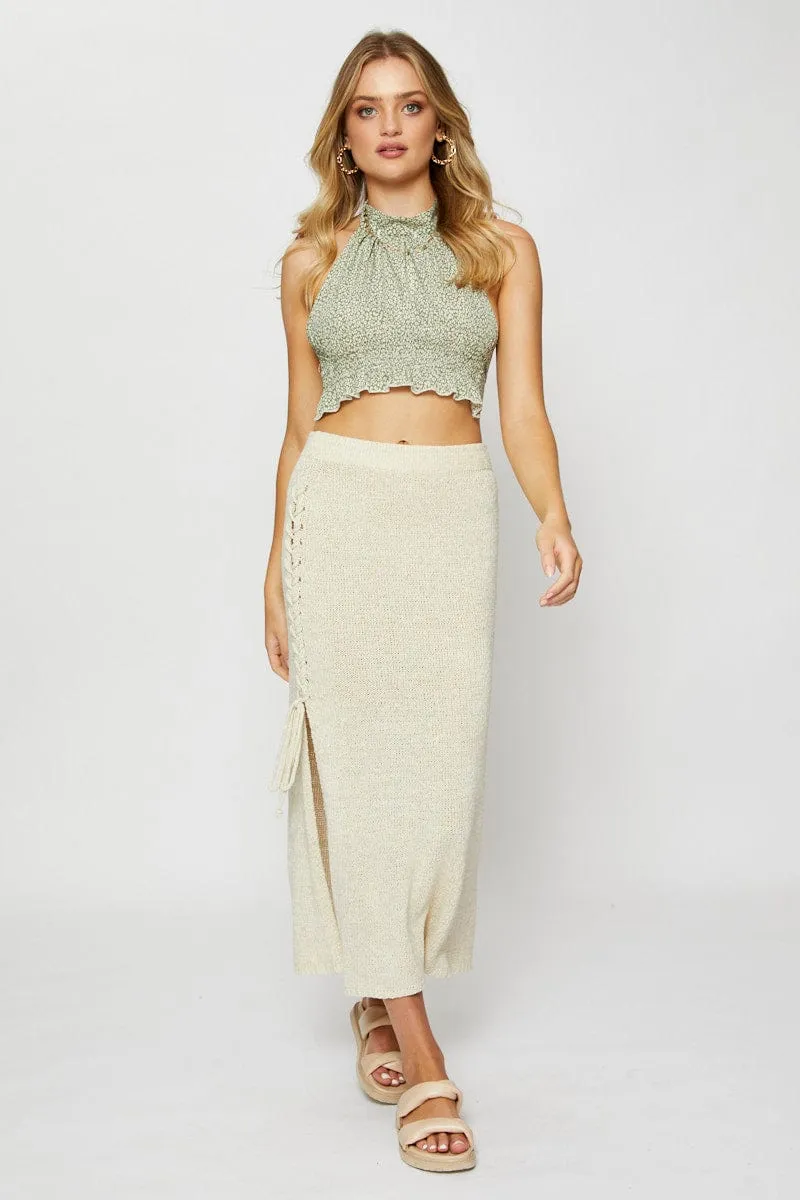 Geo Print Halter Top Sleeveless