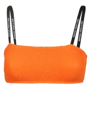 Heron Preston Spaghetti-Strapped Ruched Bikini Top