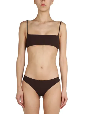 Jil Sander  Logo-Printed Spaghetti Strap Bikini Set