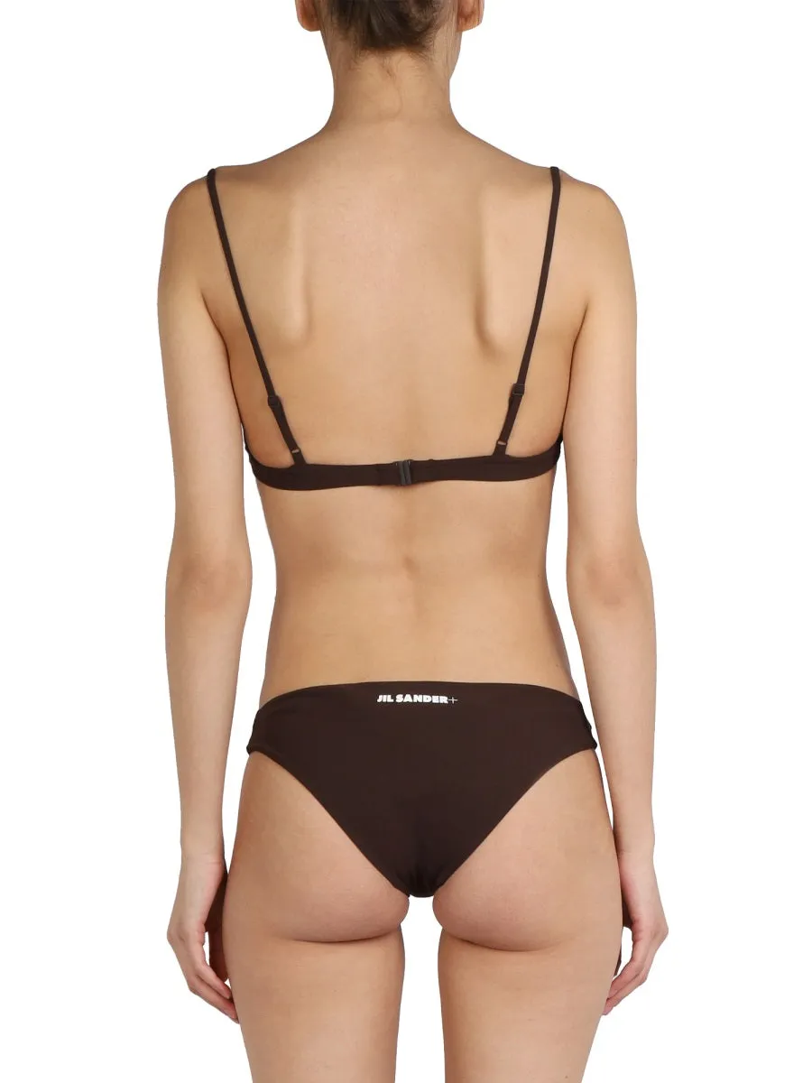 Jil Sander  Logo-Printed Spaghetti Strap Bikini Set