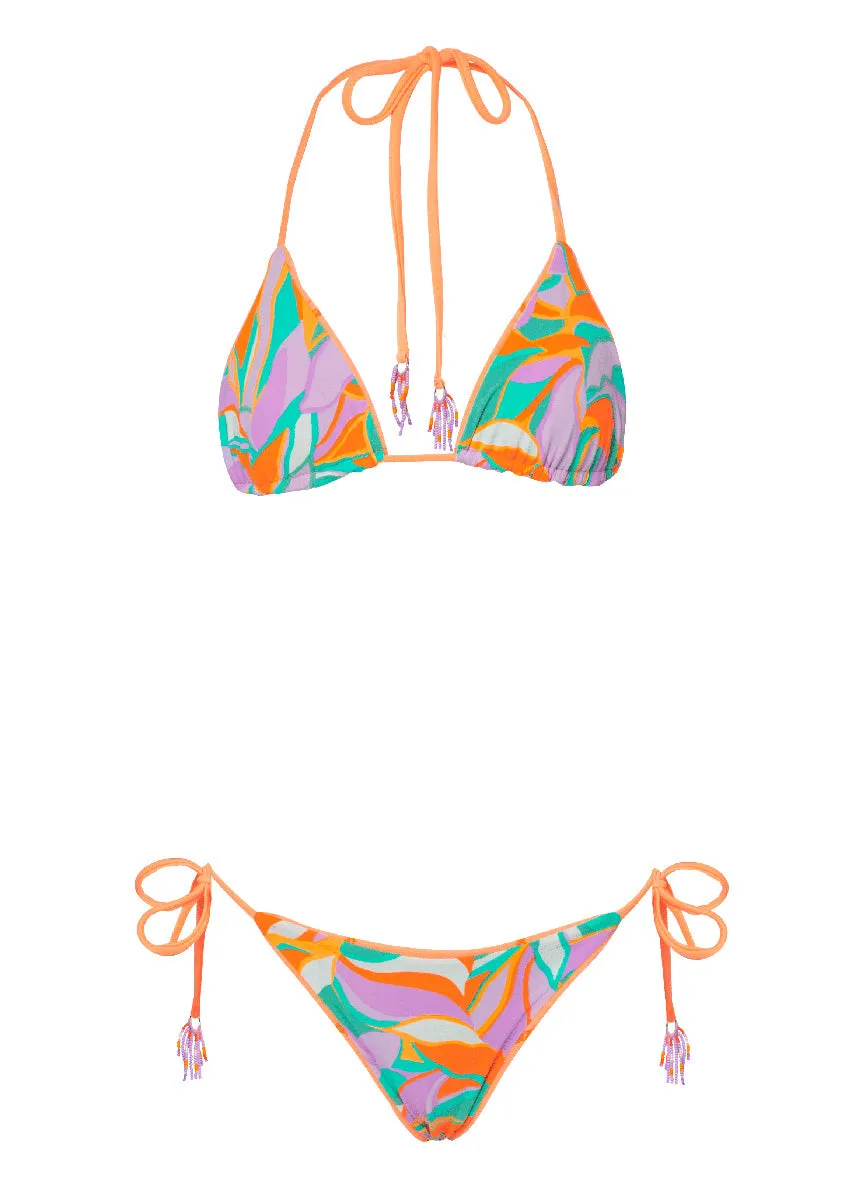Maaji Vibrant Apricot Sunniest Low Rise Tie Side Bikini Bottom