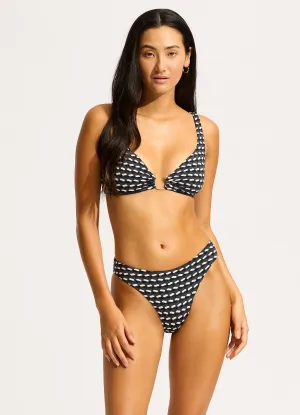 Mala High Leg Bikini Bottom - Black