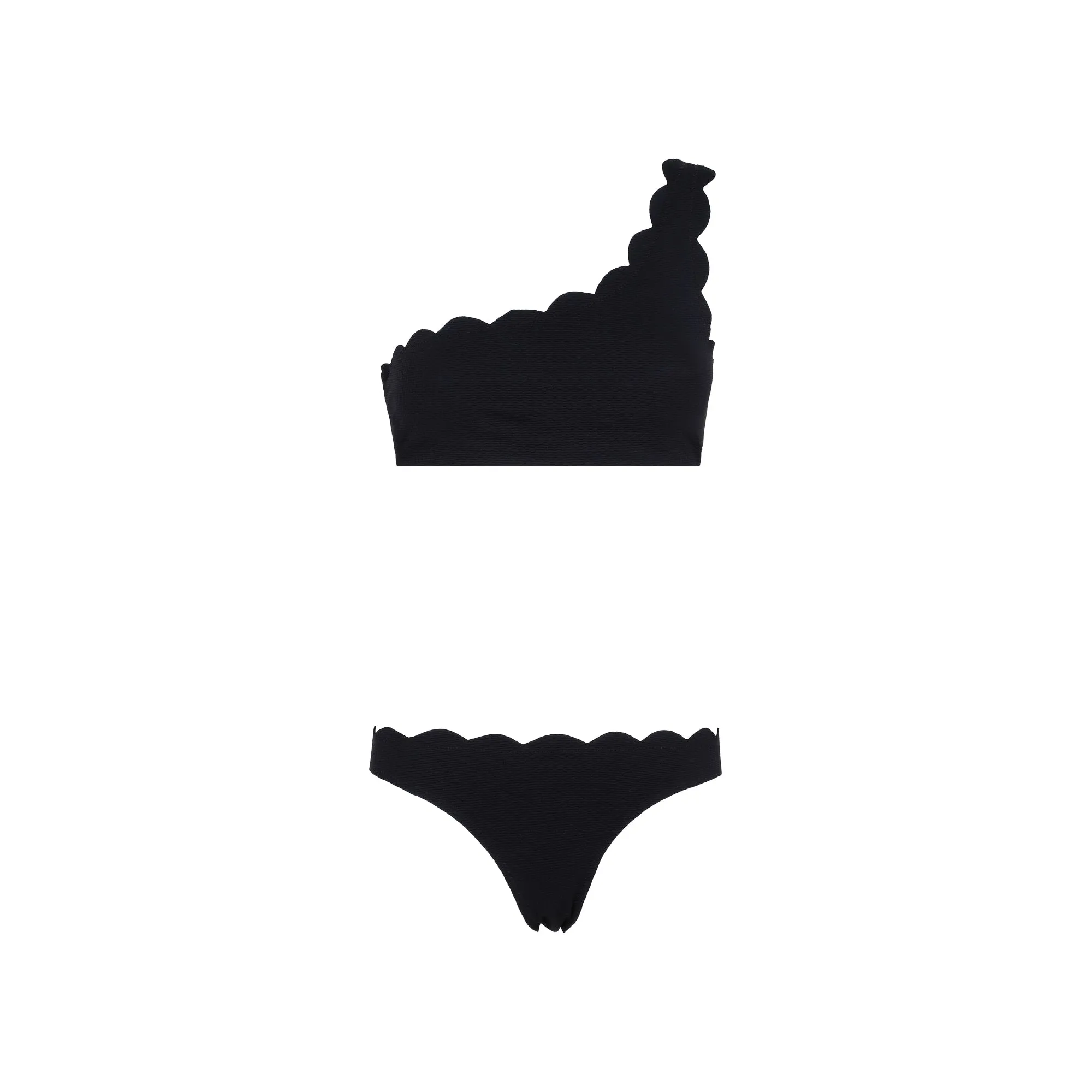 Marysia Reversible Scalloped One-Shoulder Bikini