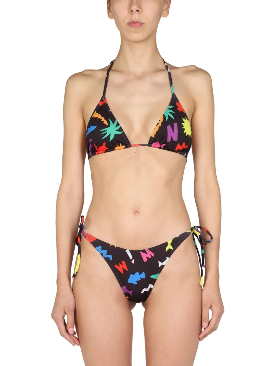 Moschino Graphic Printed Bikini Top