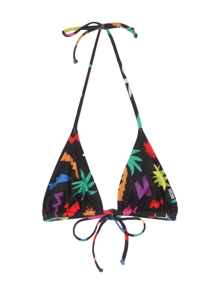 Moschino Graphic Printed Bikini Top