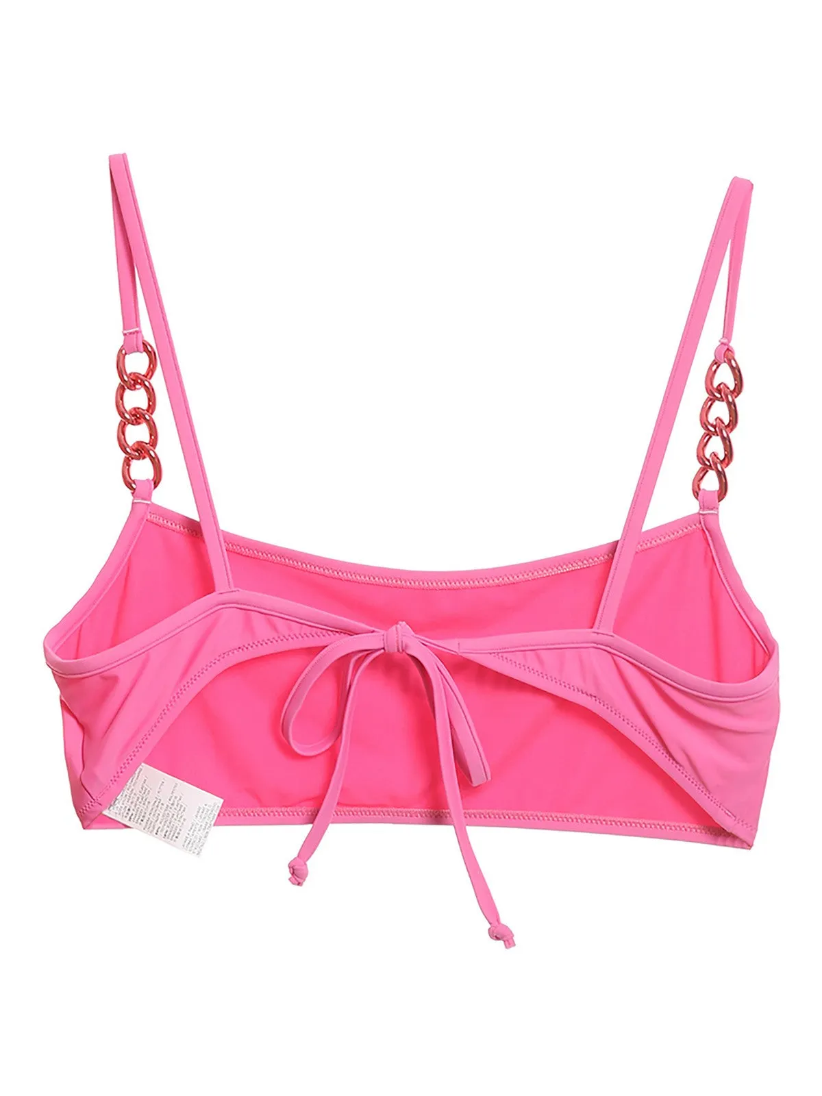 Moschino Logo-Plaque Chain Detail Bikini Top