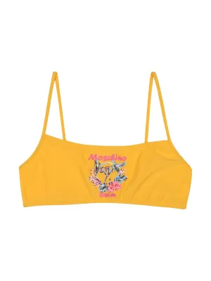 Moschino Logo Printed Bikini Top