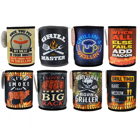 Neoprene Can Cooler and Bottle Suit Grill Assortment - 11 Pieces Per Retail Ready Display 88214