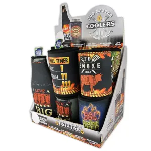 Neoprene Can Cooler and Bottle Suit Grill Assortment - 11 Pieces Per Retail Ready Display 88214