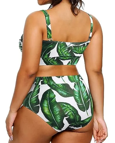 Plus Size High Waisted Full Coverage Bikini Sets