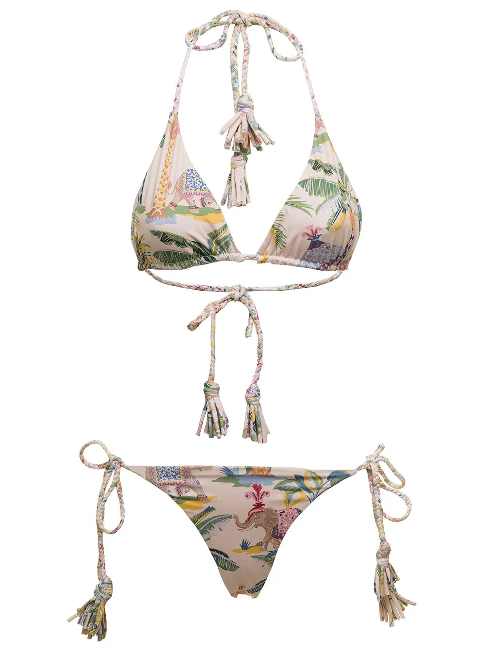 REDValentino Graphic Printed Halter-Neck Bikini Set