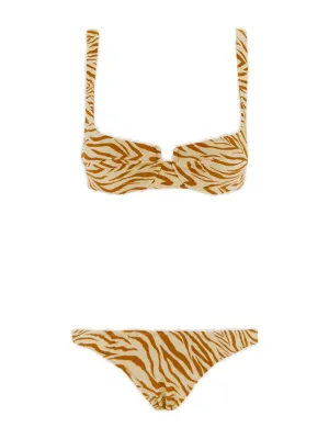 Reina Olga Brigitte Zebra Printed Bikini Set