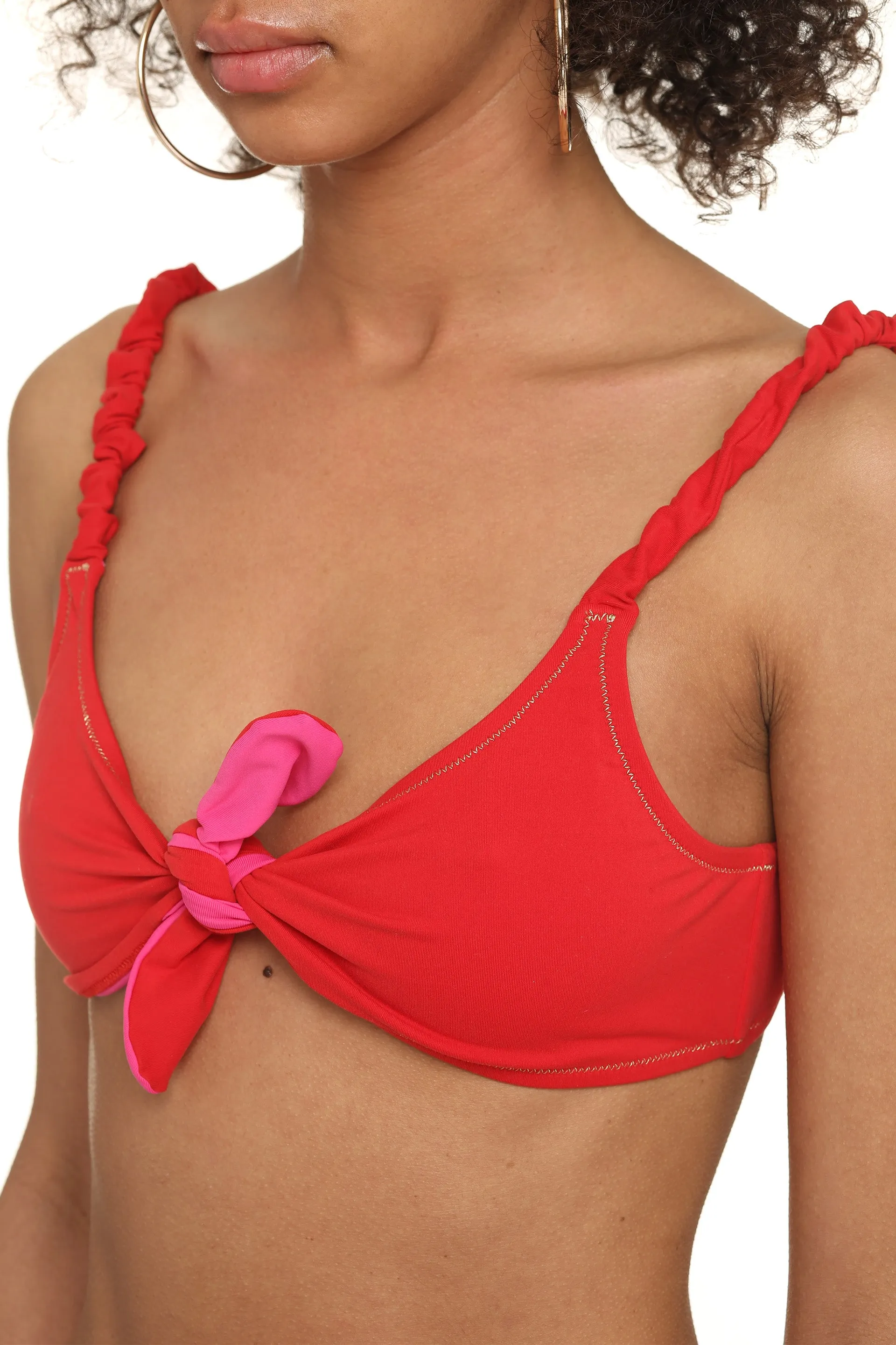 Reina Olga Scrunchie Gathered Detailed Triangle Bikini Set