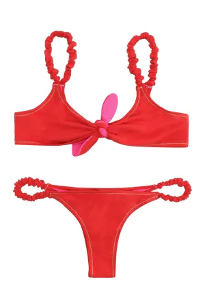 Reina Olga Scrunchie Gathered Detailed Triangle Bikini Set