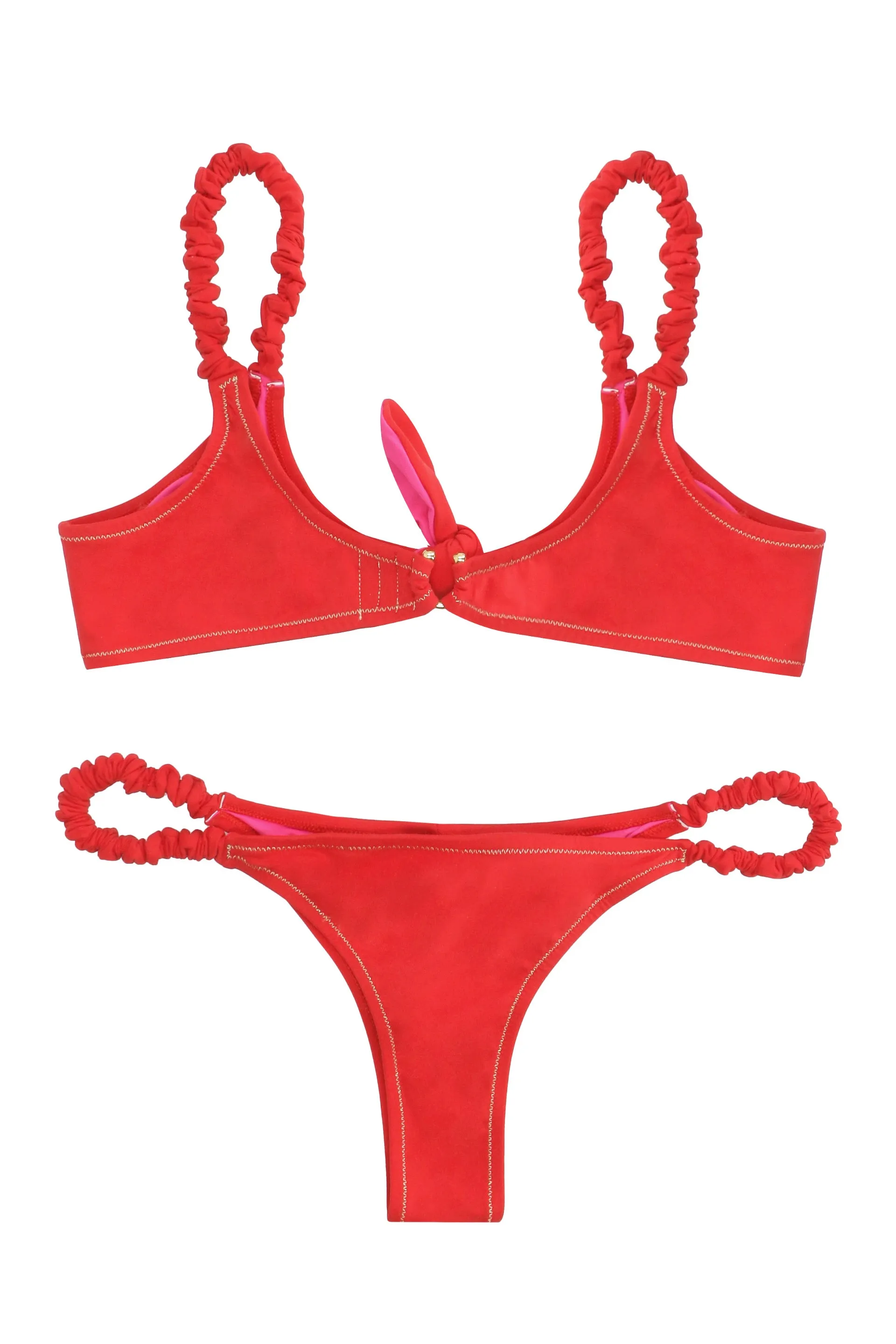 Reina Olga Scrunchie Gathered Detailed Triangle Bikini Set