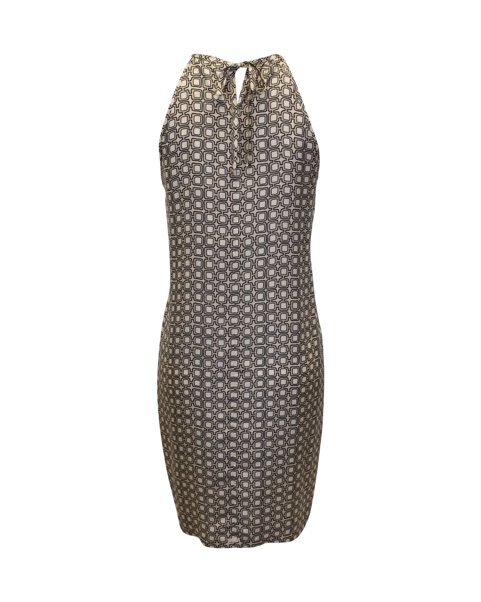 'S Max Mara Printed Dress in Beige Silk