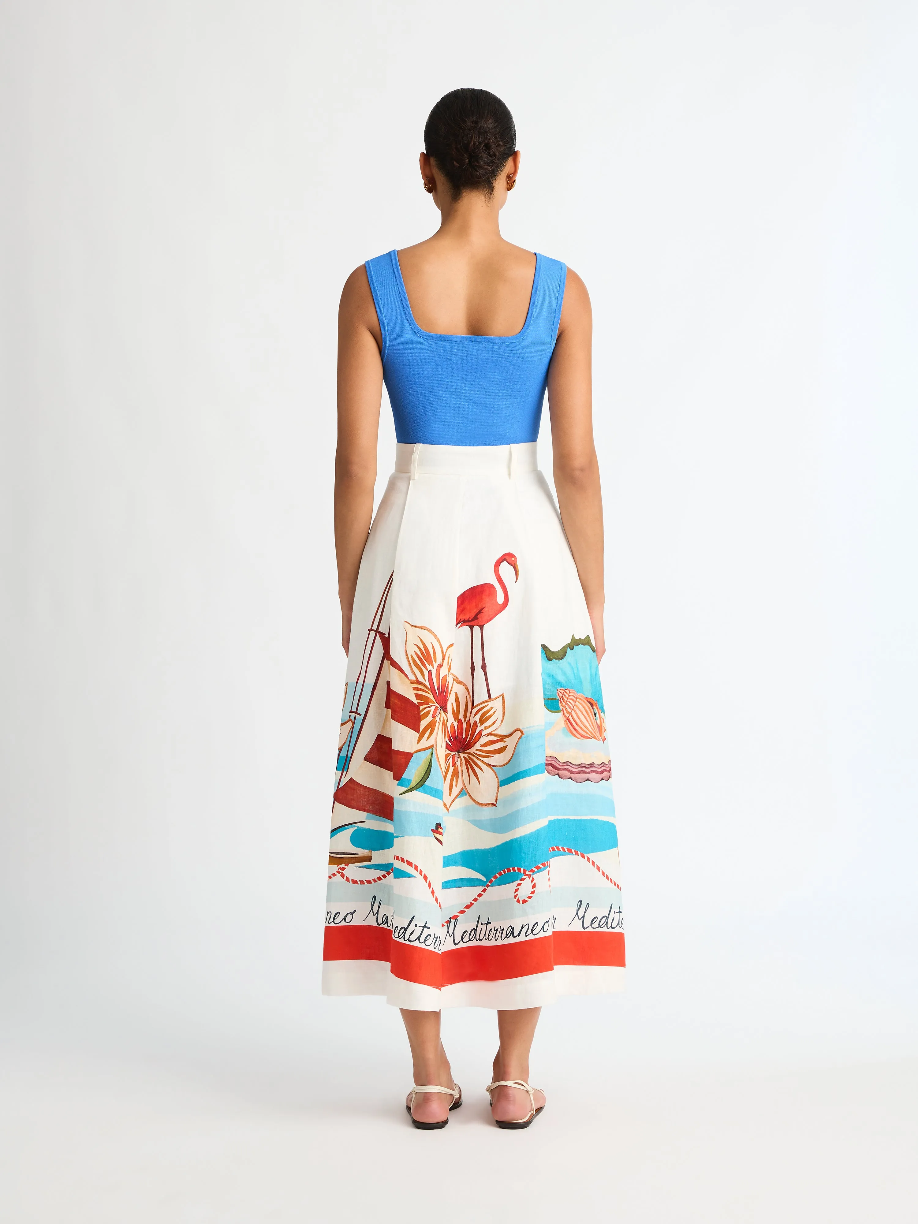 SAIL BOAT MIDI SKIRT