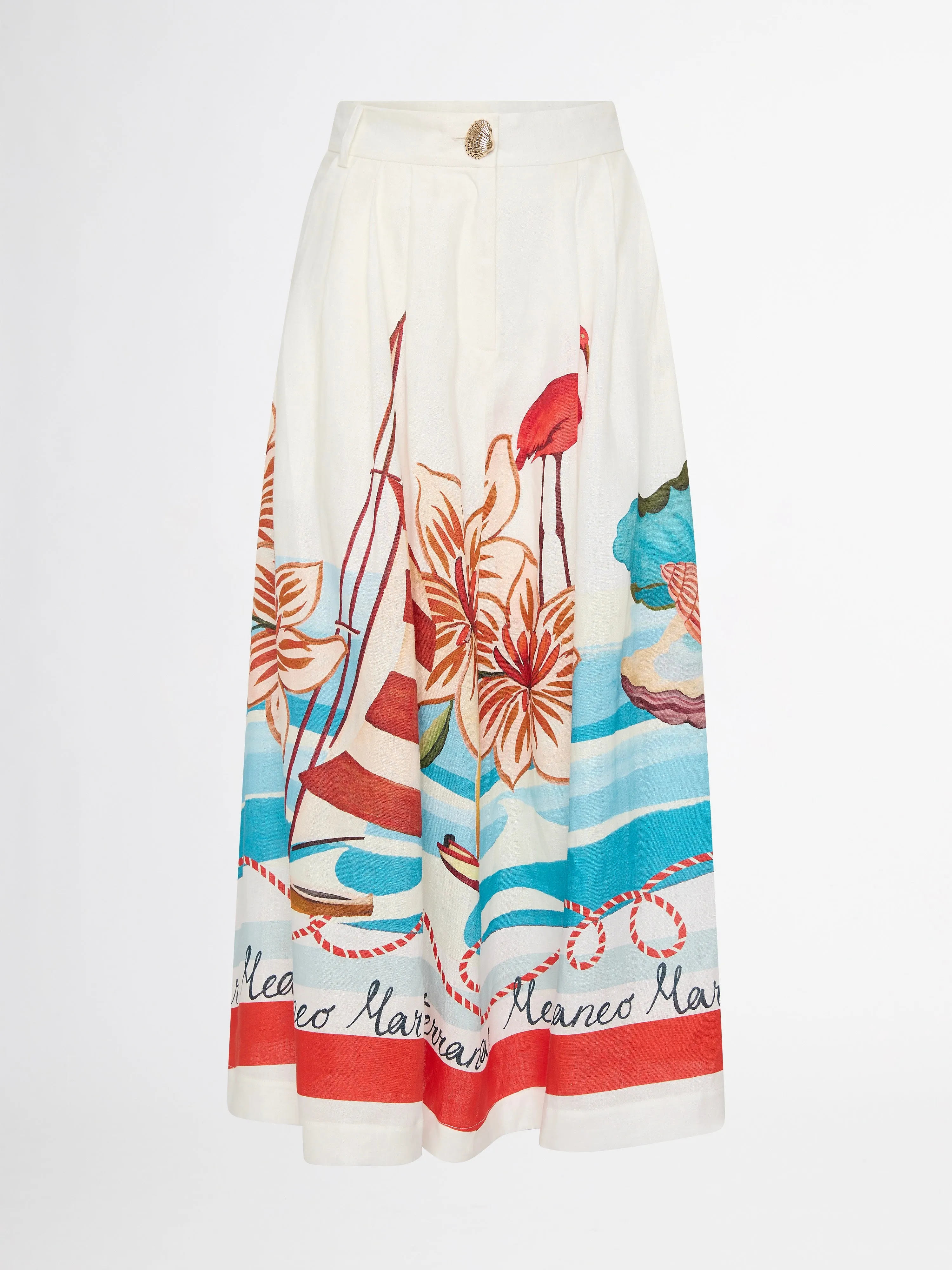 SAIL BOAT MIDI SKIRT