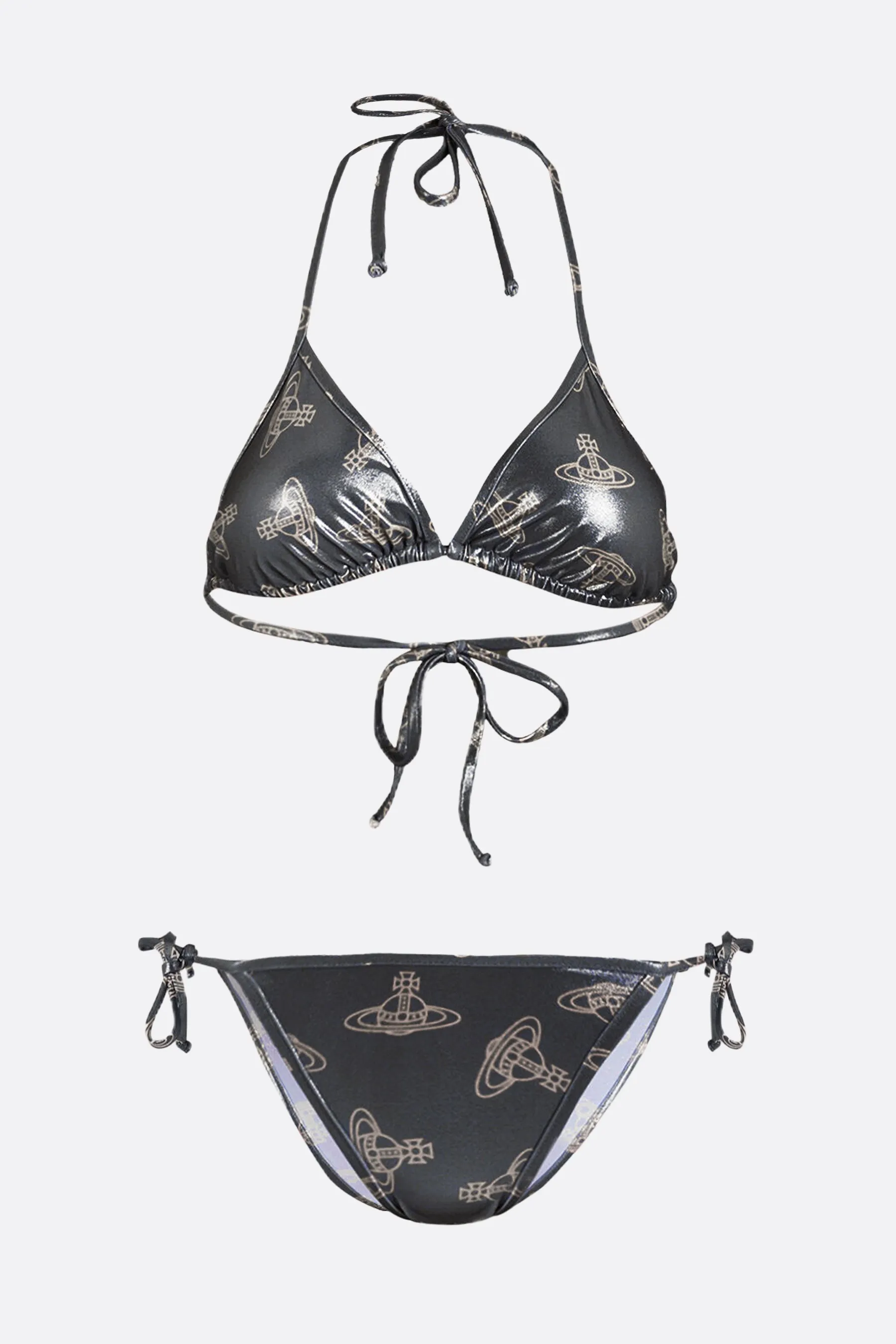 shiny lycra bikini with Orb print