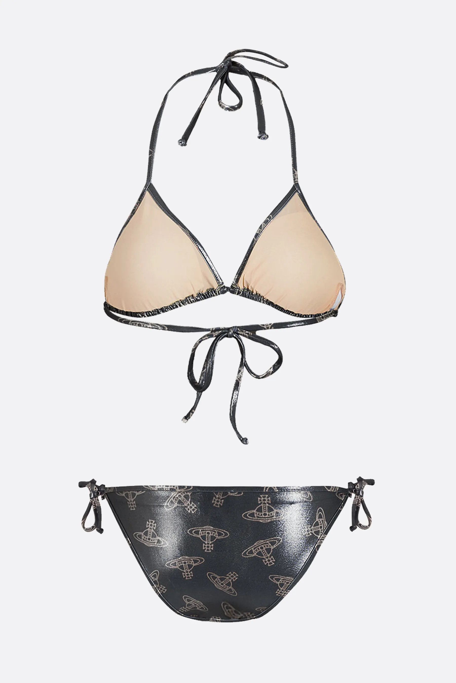 shiny lycra bikini with Orb print