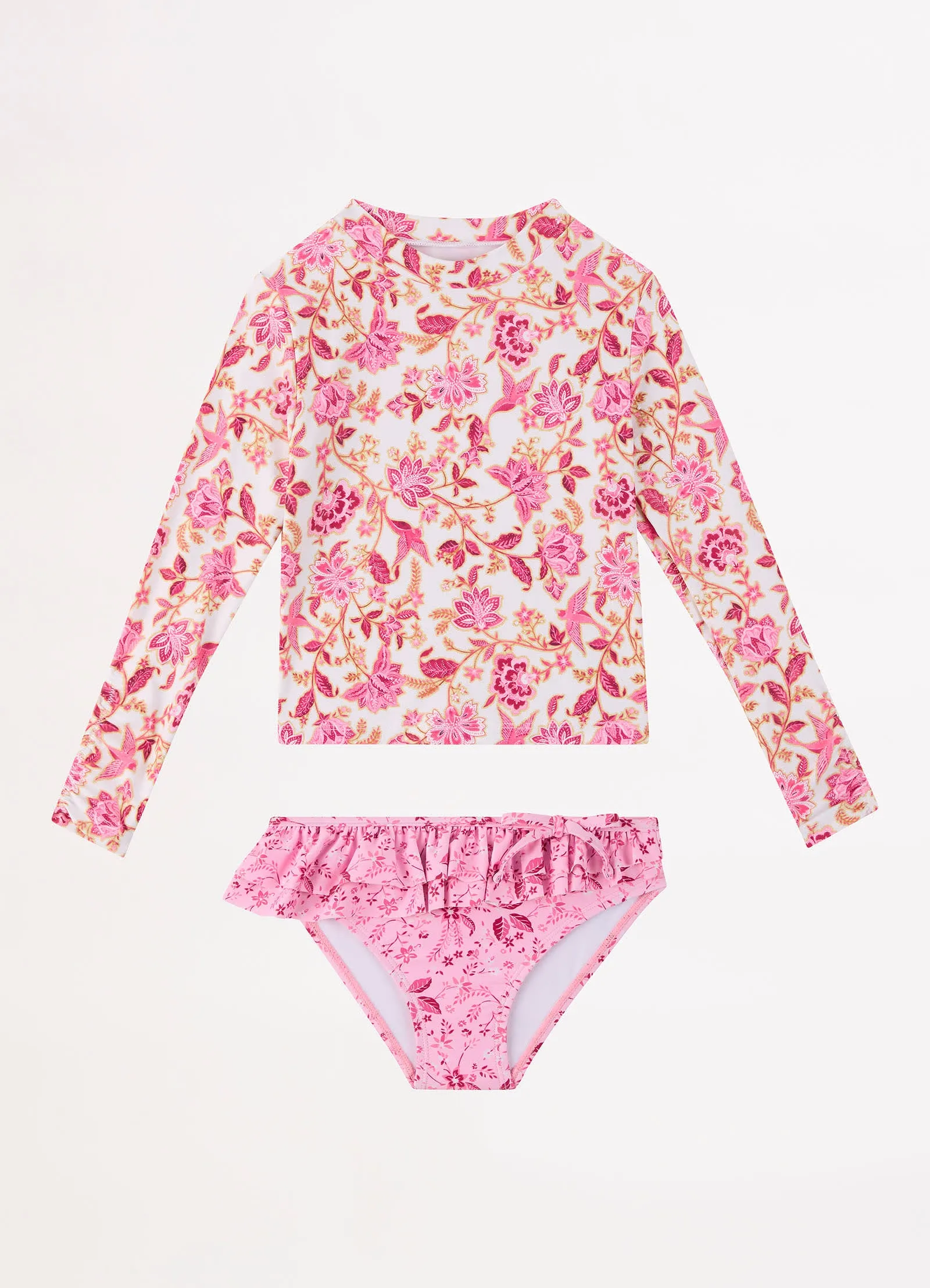 Silk Road Girls Ruffle Brief Surf Set - Spice