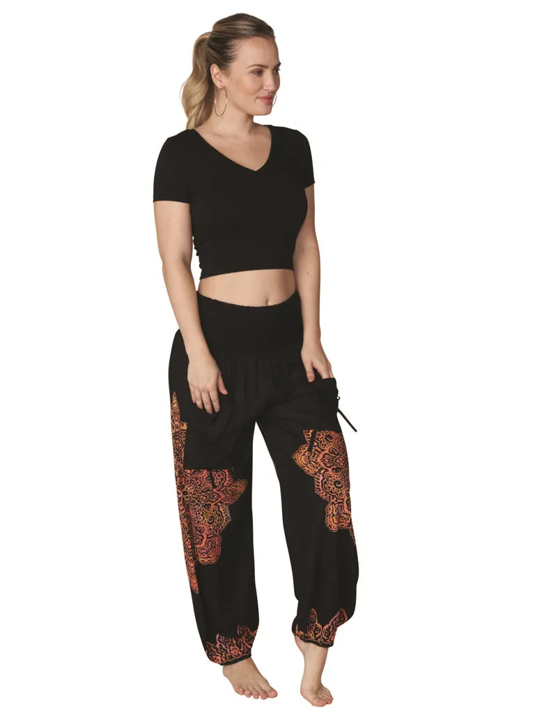 Smocked on top harem pant