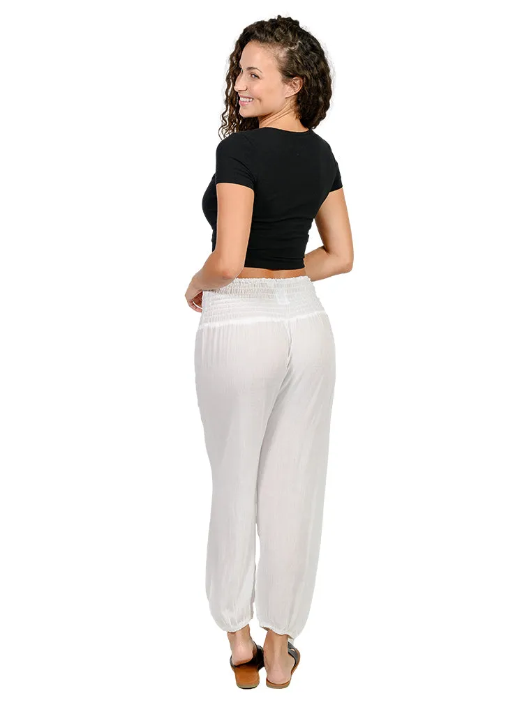 Smocked on top harem pant