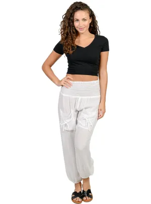 Smocked on top harem pant