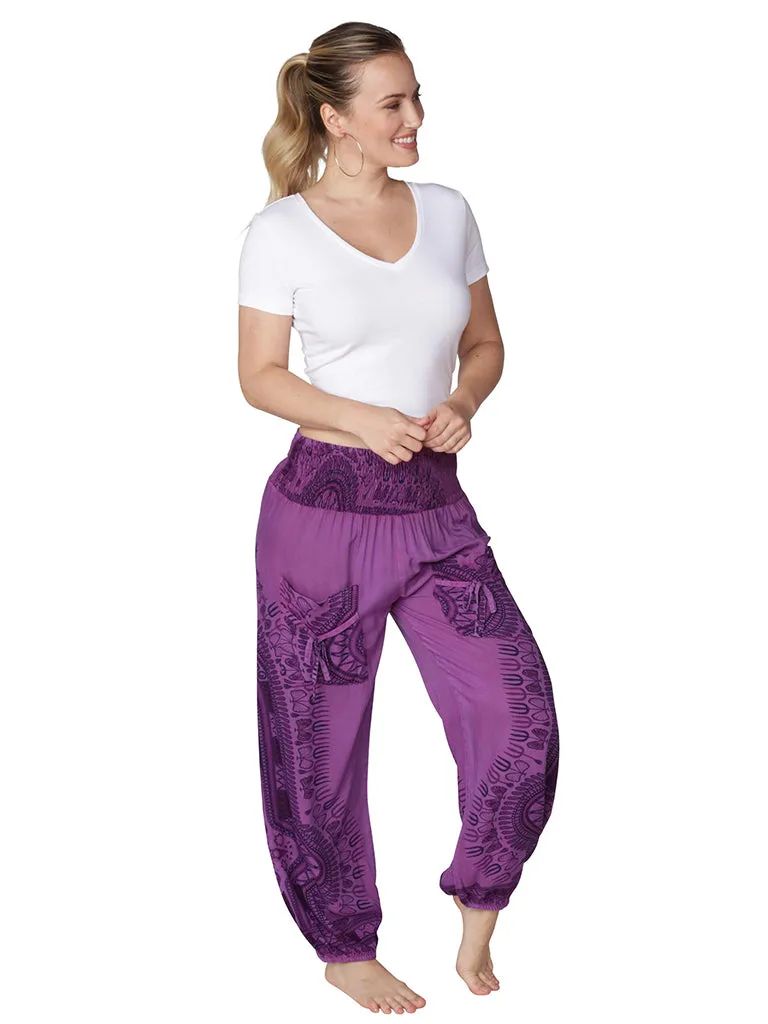 Smocked on top harem pant
