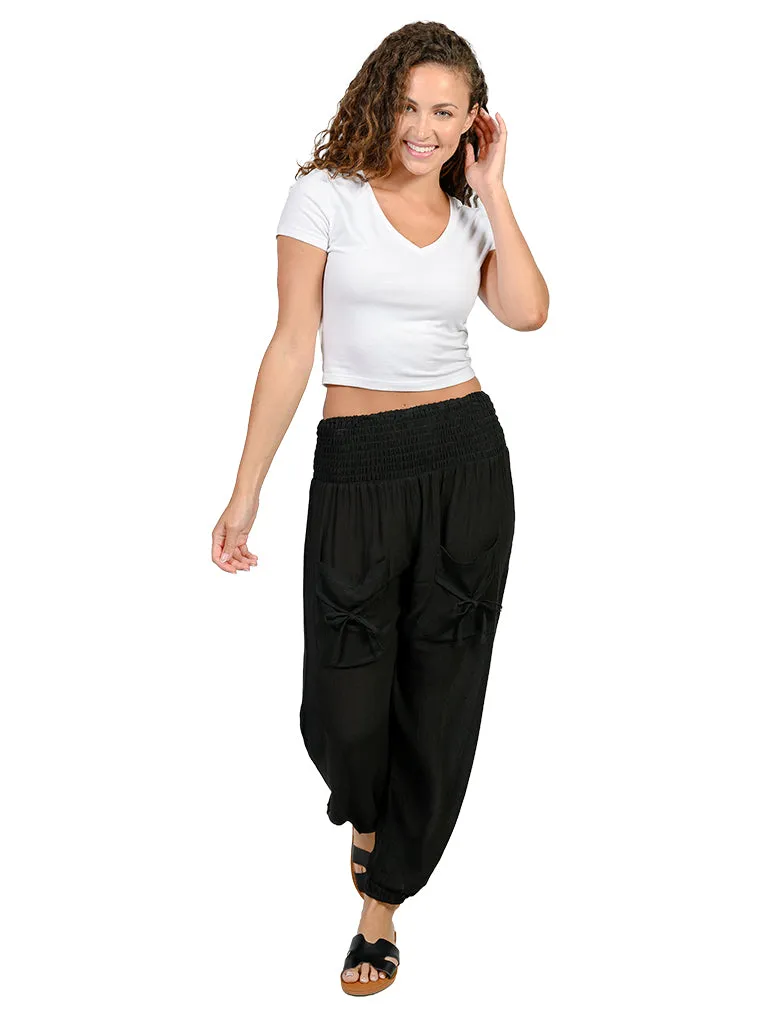 Smocked on top harem pant
