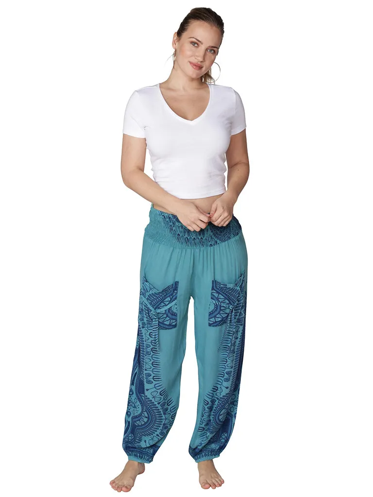Smocked on top harem pant