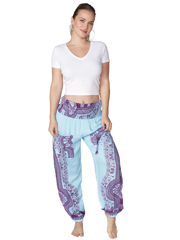 Smocked on top harem pant