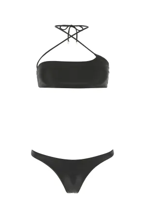 The Attico Halter-Neck Asymmetric Bikini Set