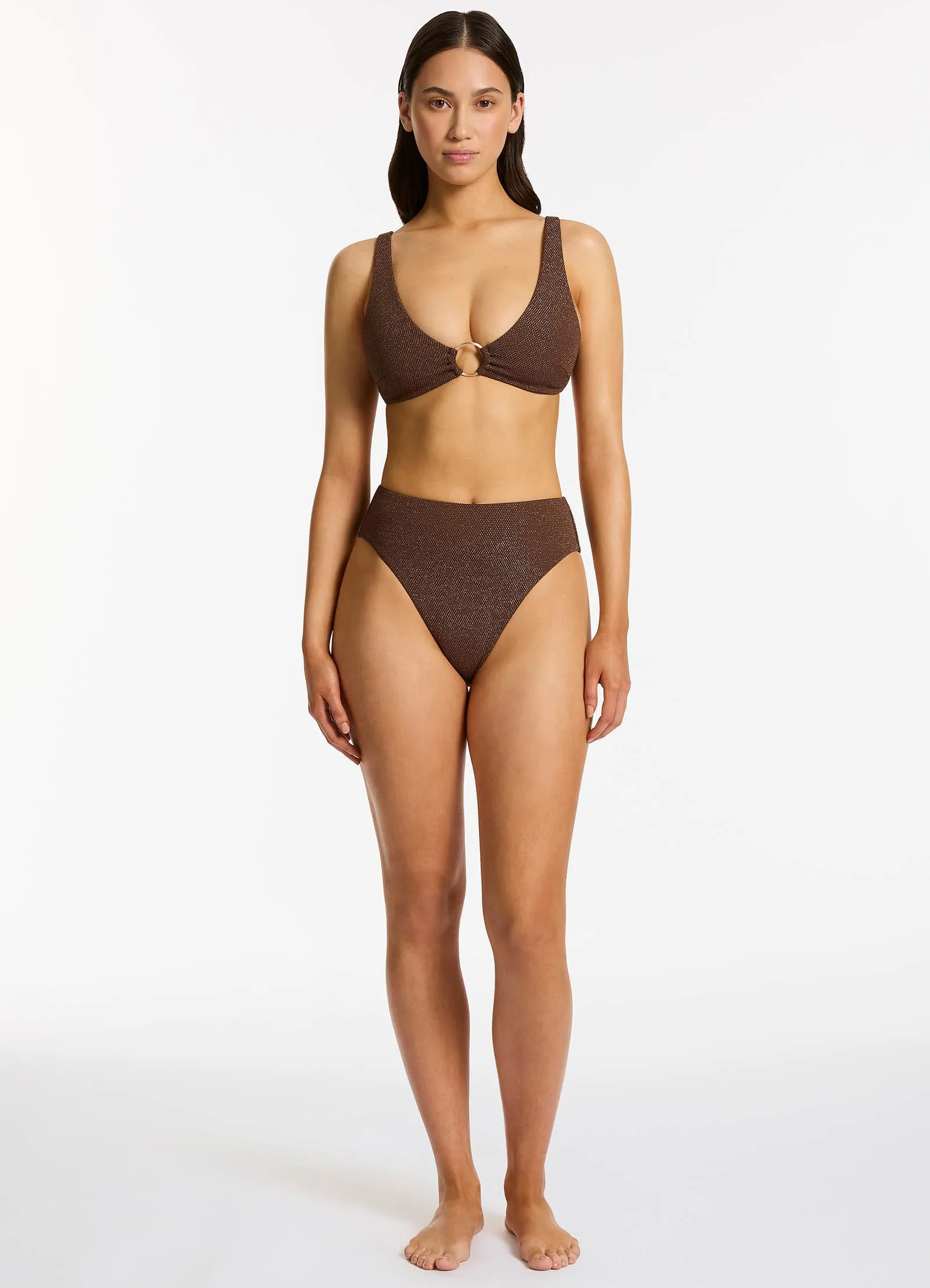 Tirari Nights Triangle Bikini Top - Chocolate