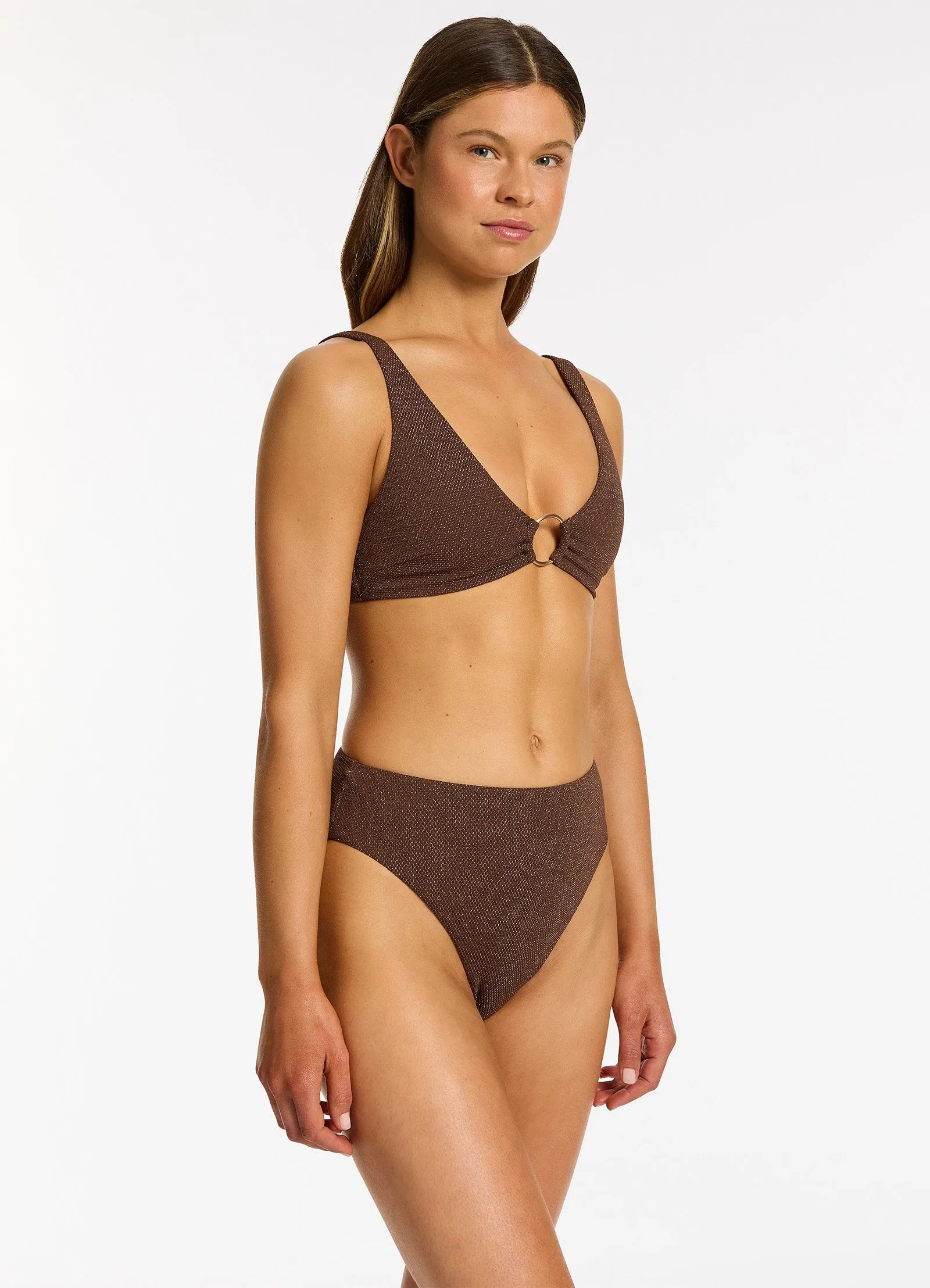 Tirari Nights Triangle Bikini Top - Chocolate
