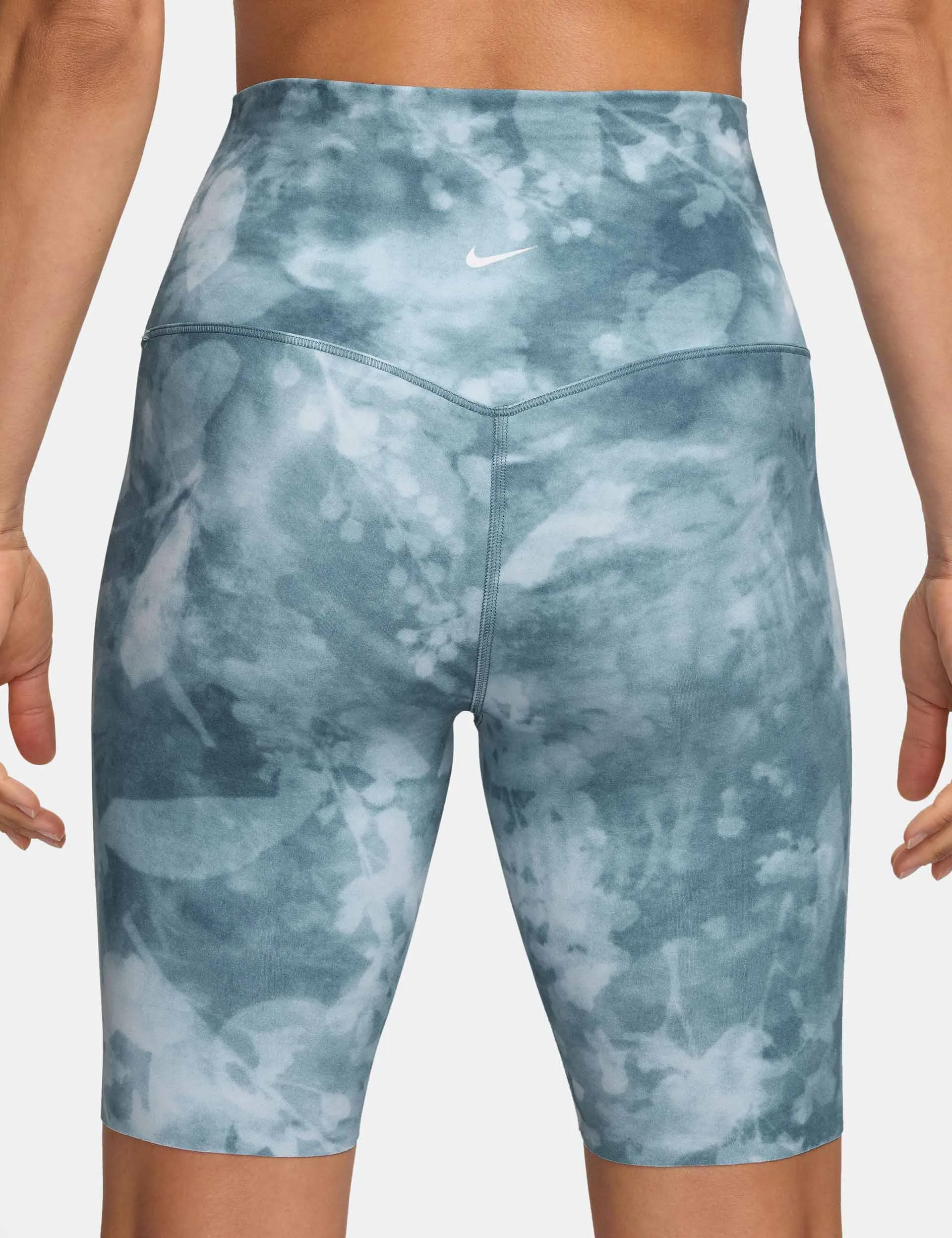 Zenvy 8" Printed Biker Shorts - Smokey Blue